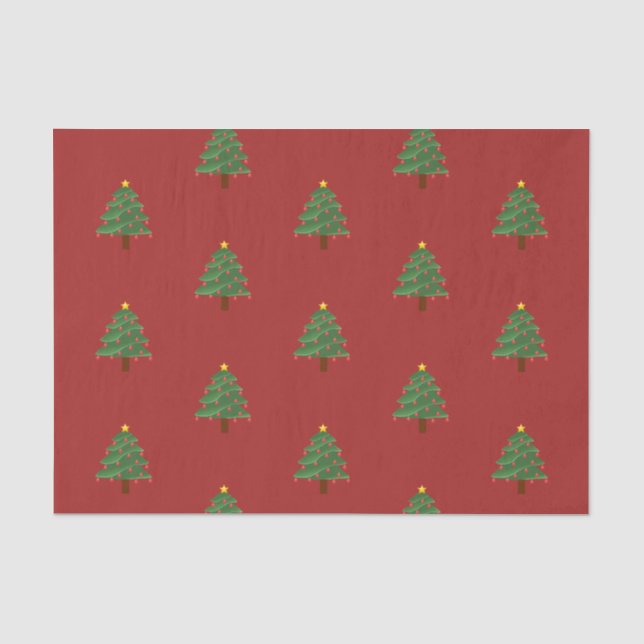 Seda Árvore de Natal no lenço de papel vermelho (Frente )