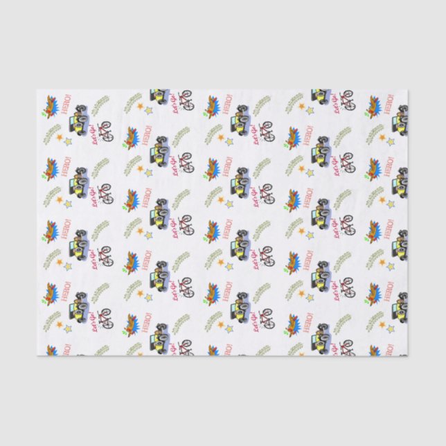 Seda Avião do Ciclo Hero de Papel Tecido (Frente )