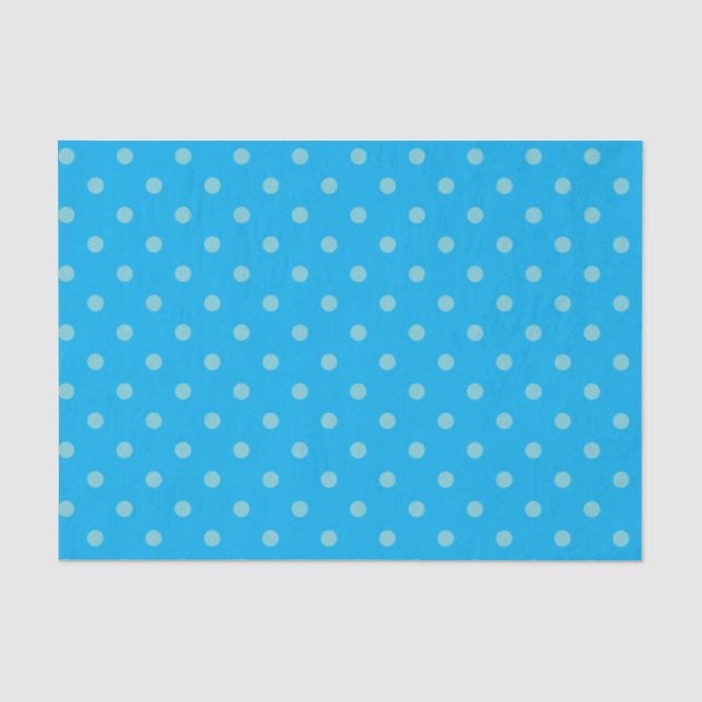 Seda Azul-céu & lenço de papel azul médio das bolinhas (Frente )