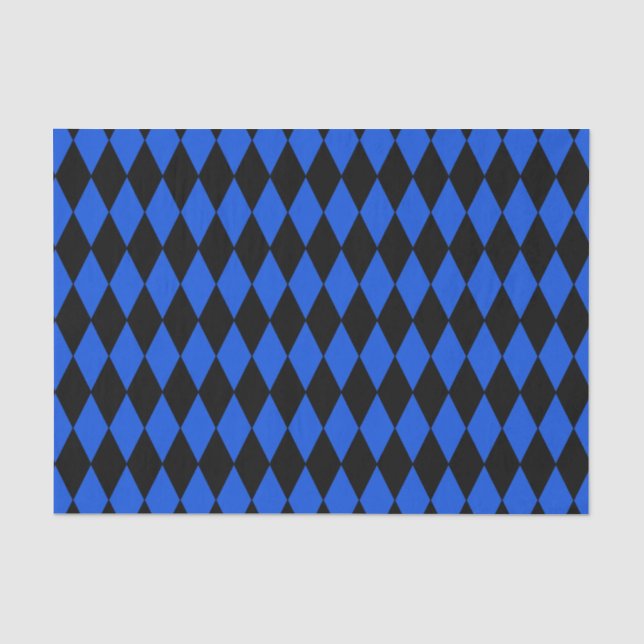 Seda Azul do Harlequin/lenço de papel feitos sob (Frente )