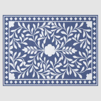 Seda Azul Escuro 2 Papel de Decoupage com Incisão de Os