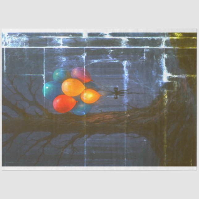 Seda Balões de Florestas Assombrados Papel de Dissociaç (Frente )