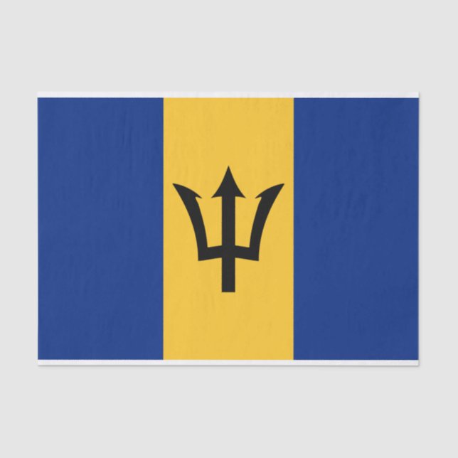 Seda Bandeira do Papel Tecido de Barbados (Frente )