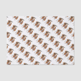 Seda Basset Hound com lenço de papel do bastão de doces
