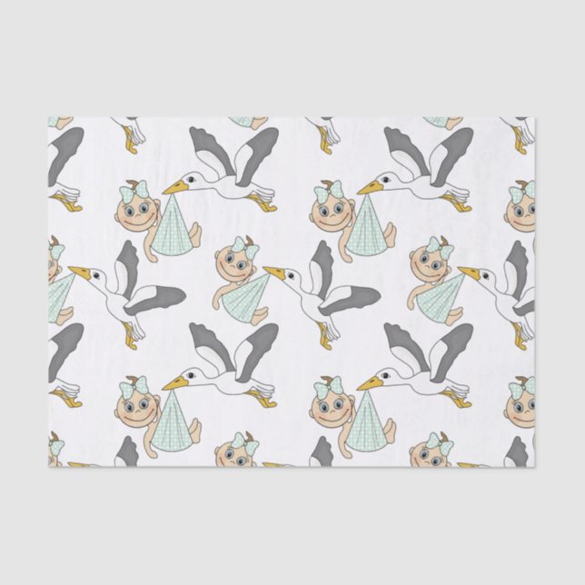 Seda Bebê novo, lenço de papel 10lb, branco (Frente )