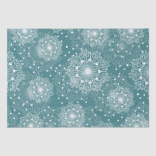 Seda belo papel de embrulho com flocos de neve no inver