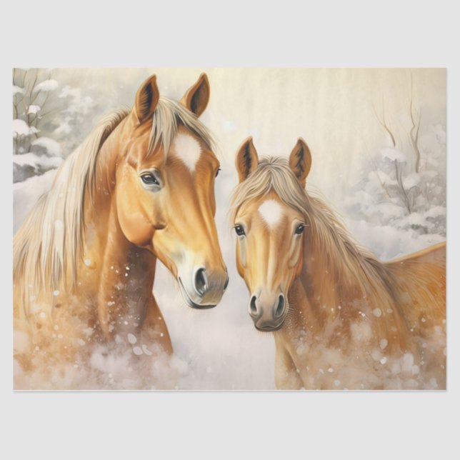 Seda Belo Papel de Tecido de Decoupage Palominos de Inv (Frente )