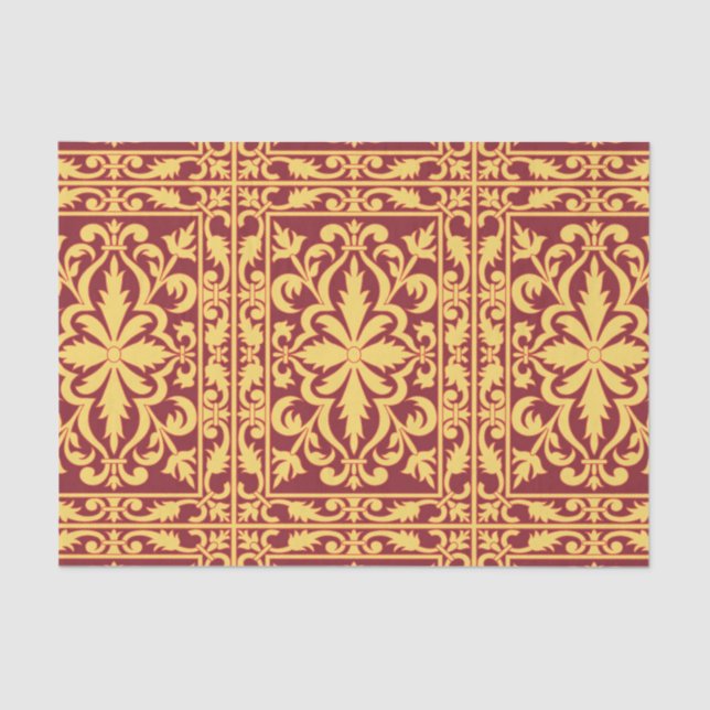 Seda Belo papel de tecido Renaisance Damask (Frente )