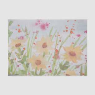 Seda Belo papel floral de aquarela