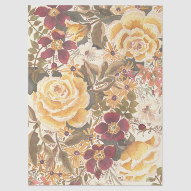 Seda Belo papel floral de outono (Frente )