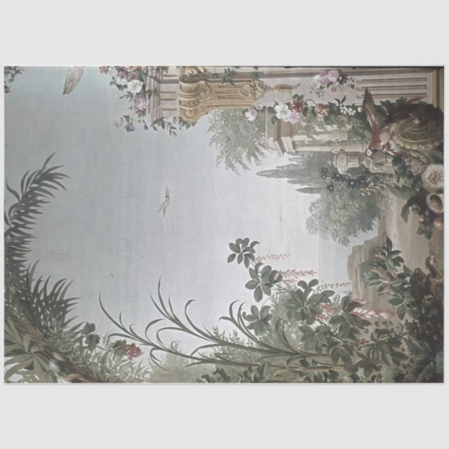 Seda Belo Papel Tecido de Jardim Floral Italiano (Frente )