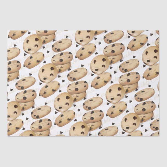 Seda Biscoitos Chip De Chocolate Fazendo Papel Tecido D (Frente )