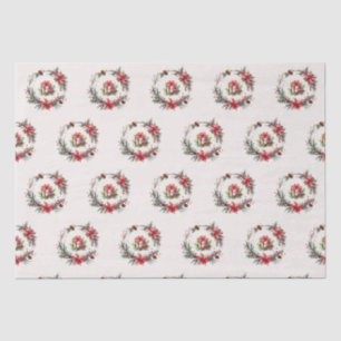 Seda BOHO — Papel de Tecido de Cor de Água de Natal Flo