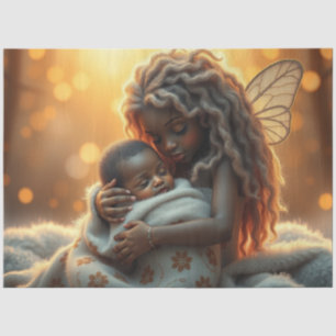 Seda Bonita Fada e Bebê Fantasia Papel de Arte