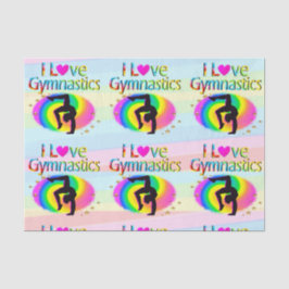 SEDA BONITO PAPEL DE TECIDOS DE GINÁSTICO EU AMO GINÁST