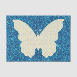 Seda Borboleta De rendas em papel de tecido brilhante a