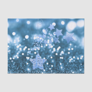 Seda Brilho azul do falso de Bokeh & lenço de papel da