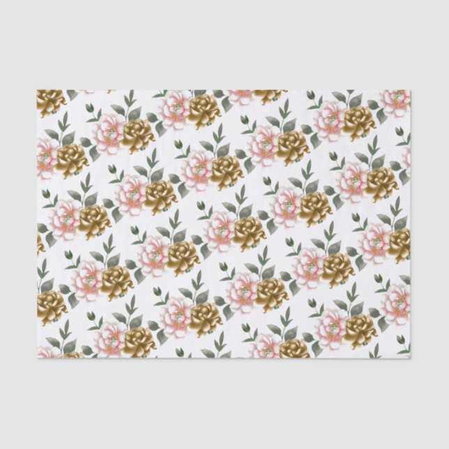 Seda Bronze e Papel Tecido de Península Rosa (Frente )