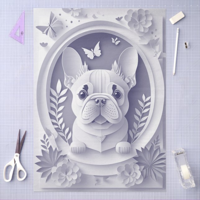 Seda Bulldogue Francês de Papel (Arte )