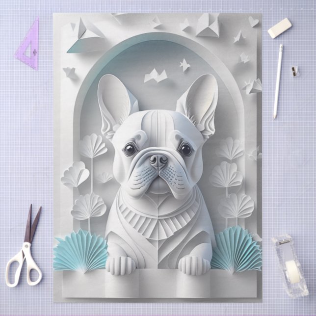 Seda Bulldogue Francês feito de Papel  (Arte )