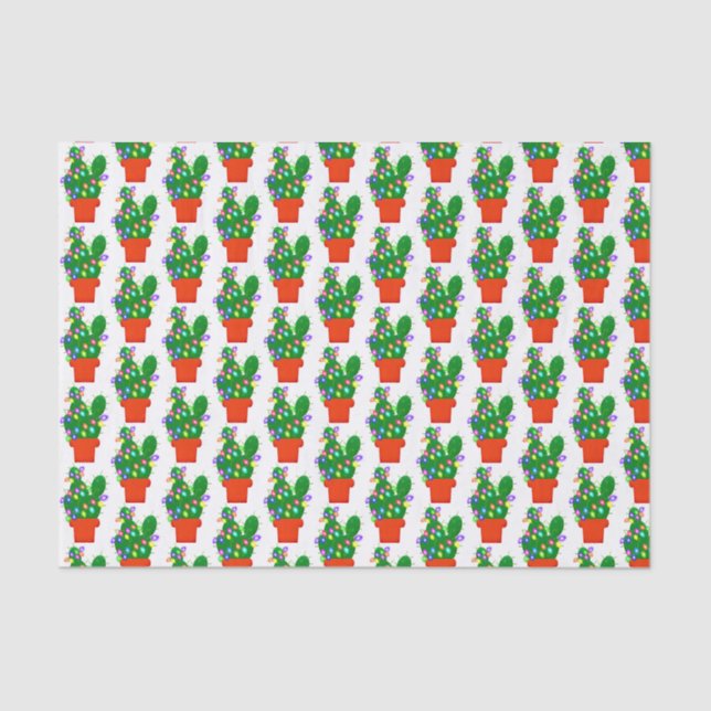 Seda Cactus — Papel de Árvore de Natal (Frente )