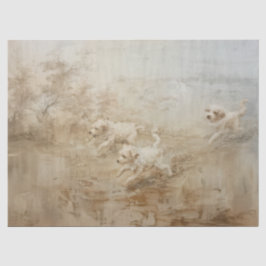 Seda Cães - Papel Tecido do Estilo de Pintura de Óleo