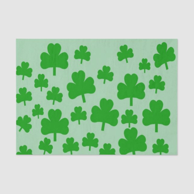 Seda Campo de Shamrocks Oferece papel de tecidos (Frente )