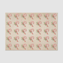 Seda Candy Cane Holly, Papel de Tecido de Natal