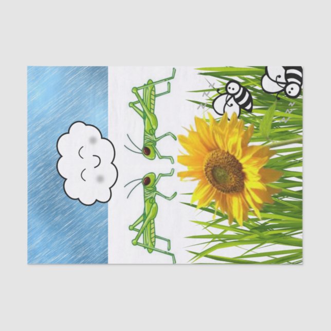 Seda Capa Sun Bumblebee de Papel Tecido (Frente )