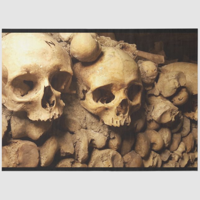 Seda Catacomb Skulls 17 Papel Tecido de Decoupage (Frente )