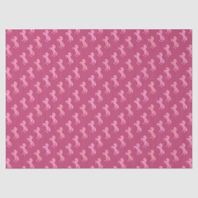 Seda Cavalos de Papel de Tecido Rosa Desolado Pré Cowgi (Frente )