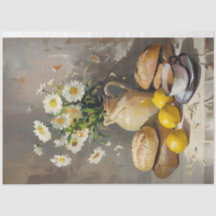 Chá de Manhã com Papel Tecido de Decoupage de Dais