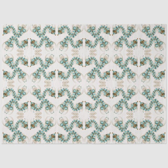 Seda Chimera - Papel Tecido de Cavalo-Costeiro Peacock (Frente )