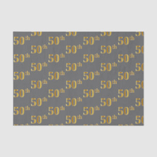 Seda Cinza, Papel Tecido de Evento Dourado 50º (50º)