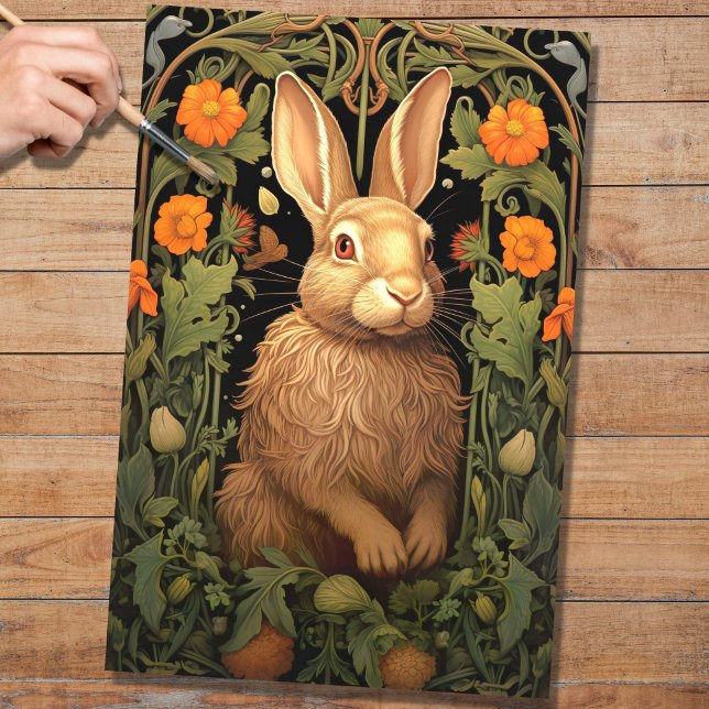 Seda Coelho no Papel de Decoupage da Tapeçaria 1 (Criador carregado)