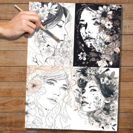 Seda Colagem de Arte de Linha 1 Papel de Decoupage