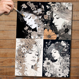 Seda Colagem de Arte de Linha 2 Papel de Decoupage