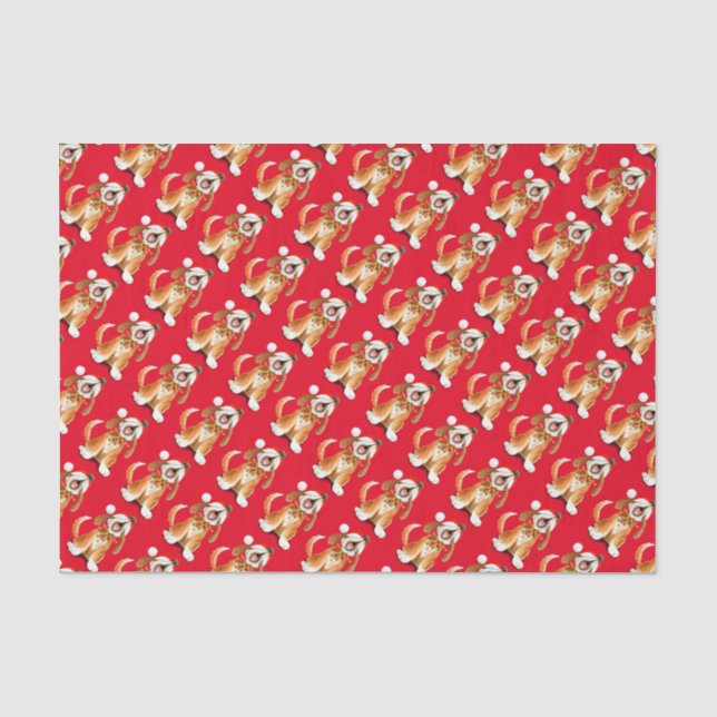 Seda Como cantar papel de tecidos de natal vermelho (Frente )