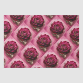 Seda Conjunto de Papel Tecido de Rosa vermelha Luxe