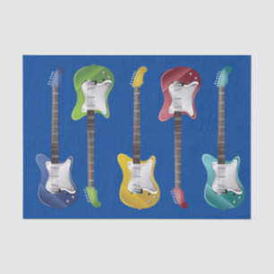 Seda Conjunto de papel tecidular de 2 guitarras elétric