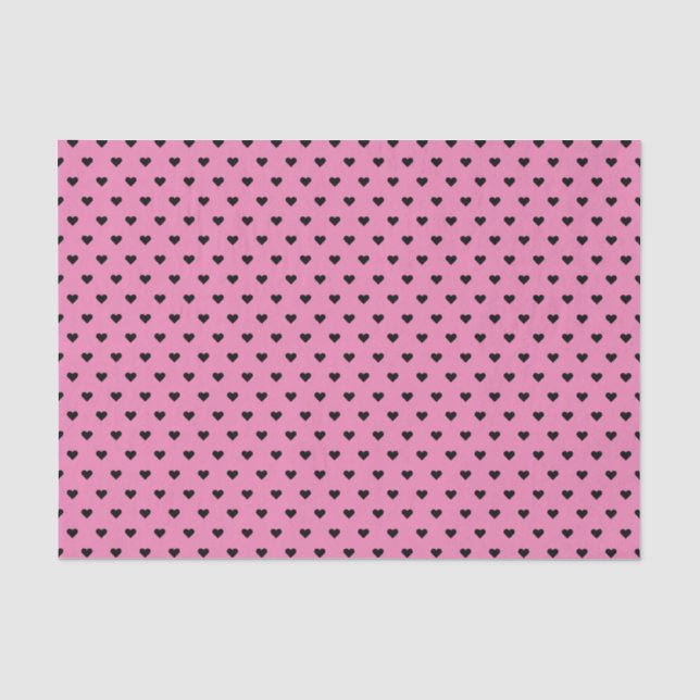 Seda Corações Rosa e Negro | Papel de enrolamento perso (Frente )