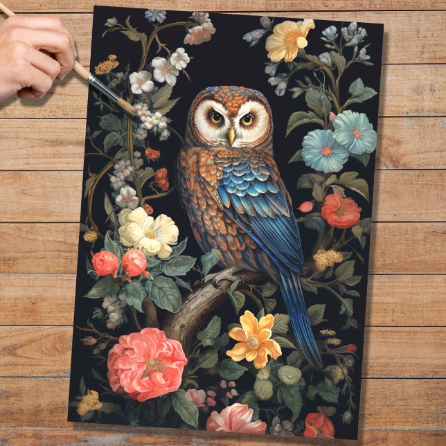 Seda Coruja no Papel de Decoupage da Tapeçaria 3 (Criador carregado)
