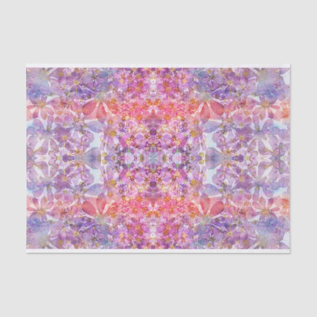 Seda Cosmos Kaleidoscopic lenço de papel pressionado da (Frente )