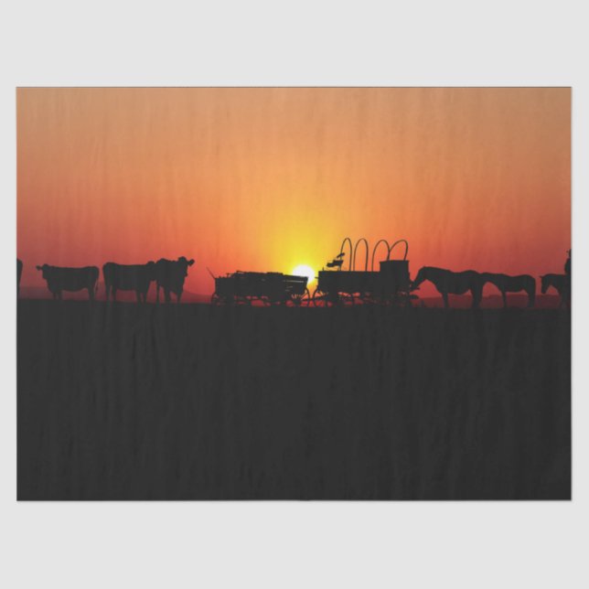 Seda Cowboy Ocidental — Sunset 12 Papel Tecido de Decou (Frente )