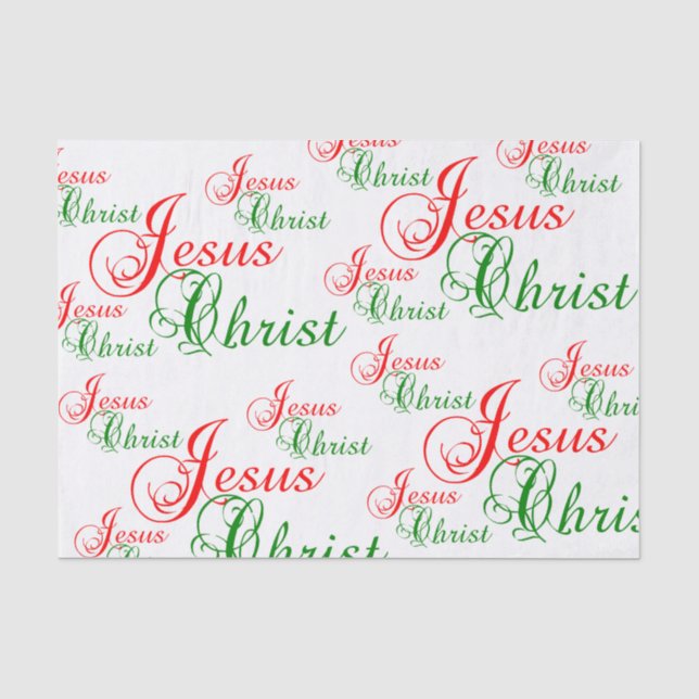 Seda Cristo Cristão JESUS Papel Tecido de Natal (Frente )