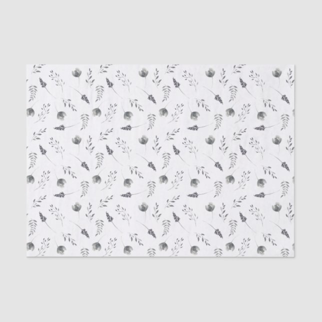 Seda Dacil Blue Floral | Papel de Tecido Impresso Perso (Frente )