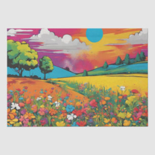 Seda Daisy Delight Pop Art Blossoms, papel de dissociaç