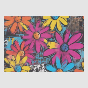 Seda Daisy Delight Pop Art Blossoms, papel de dissociaç