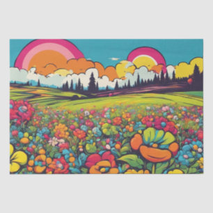 Seda Daisy Delight Pop Art Blossoms, papel de dissociaç