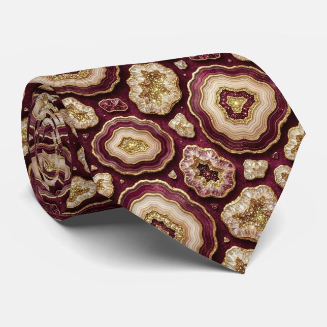 Seda de Luxo Falsa | Gravata de Pescoço em Burgund (Rolled)